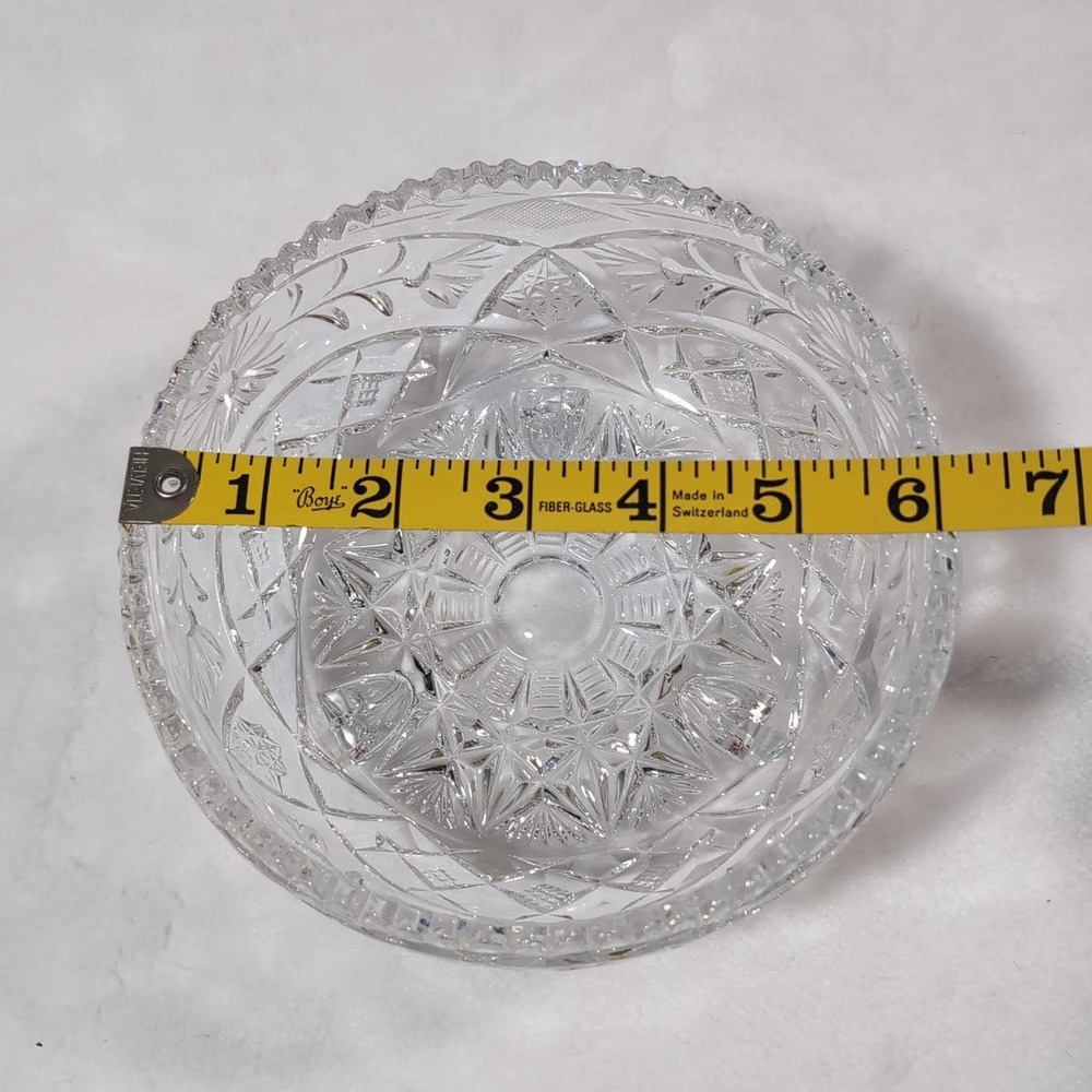 Vintage Anna Hutte Lead Crystal 3 Footed Dish‎ Candy Pinwheel Starburst Germany - Picture 7 of 10